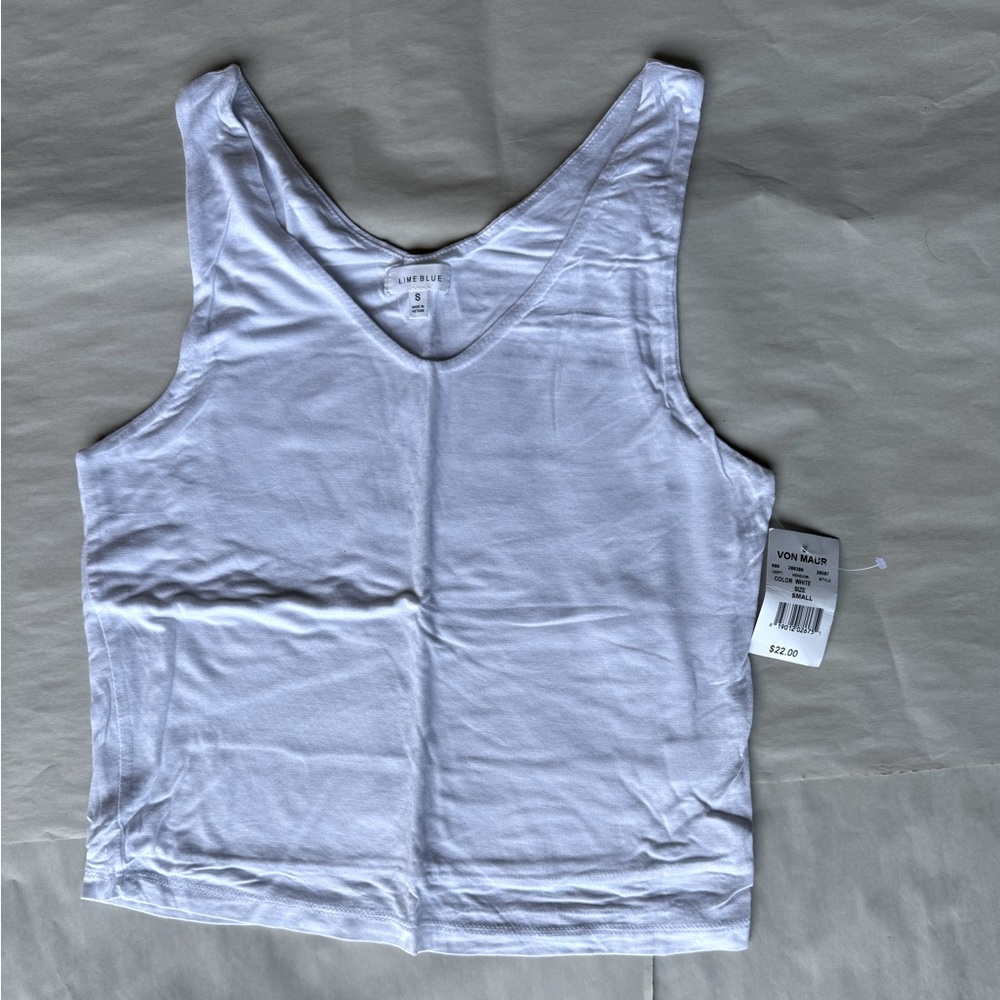 Woman’s white tank top